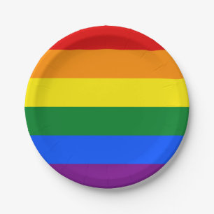 Rainbow (LGBT) Flag Paper Plate