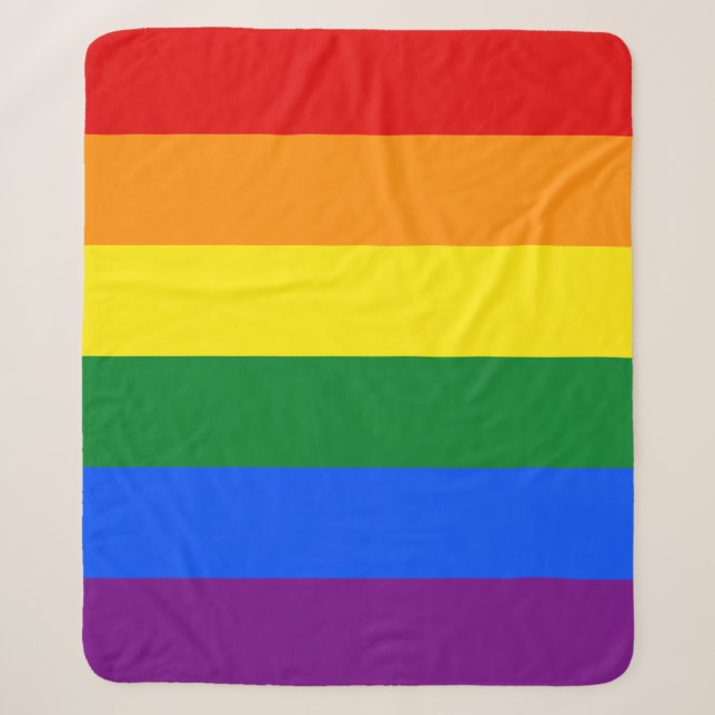 Rainbow (LGBT) Flag Sherpa Blanket (Front)