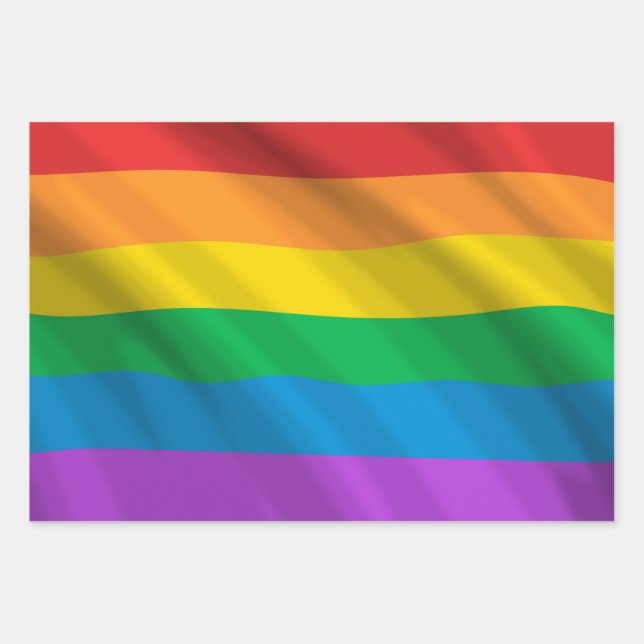 Rainbow LGBT Flag Wrapping Paper Sheets – Pride  (Front)
