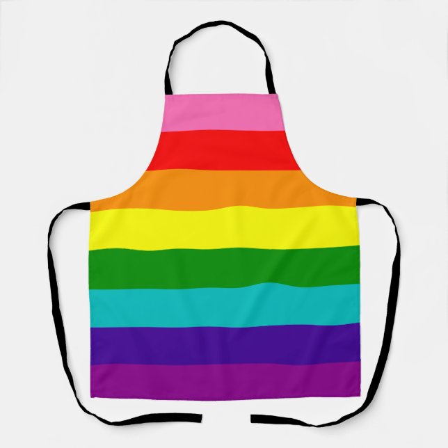 Rainbow LGBT gay flag All-Over Print Apron (Front)