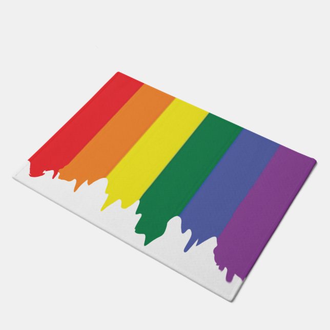 Rainbow LGBT Gay Pride Doormat (Angled)