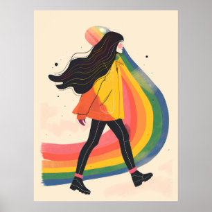 rainbow lgbt girl, Gay Lesbian, pride Poster