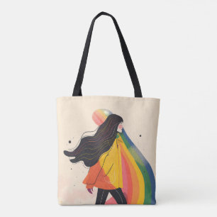 rainbow lgbt girl, Gay Lesbian, pride Tote Bag