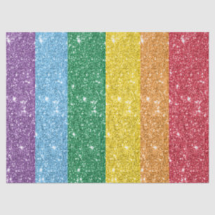 Rainbow LGBT Glitter Decoupage Tissue Paper