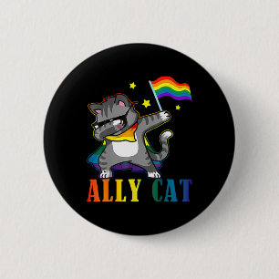 Rainbow Lgbt Lesbian Pride Funny Cat Dabbing  6 Cm Round Badge
