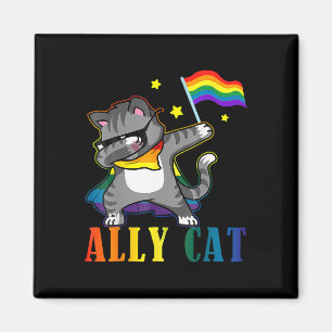 Rainbow Lgbt Lesbian Pride Funny Cat Dabbing Magnet