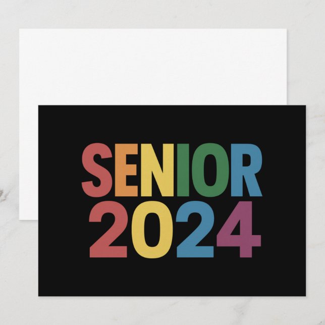 Rainbow LGBT Pride Senior 2024 Graduation Invitation (Front/Back)