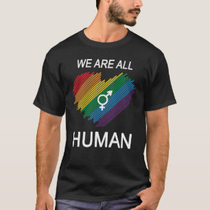 Rainbow LGBT Pride We are all Human Equality Love T-Shirt