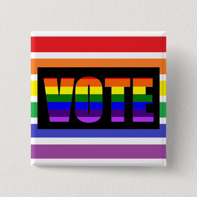 Rainbow LGBT Vote Button (Front)