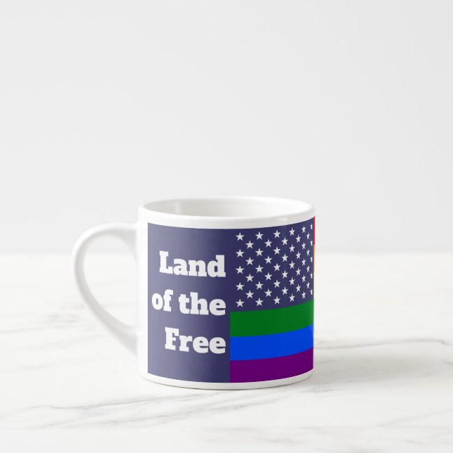 Rainbow LGBTQ American Pride Diversity Flag Espresso Cup (Left)