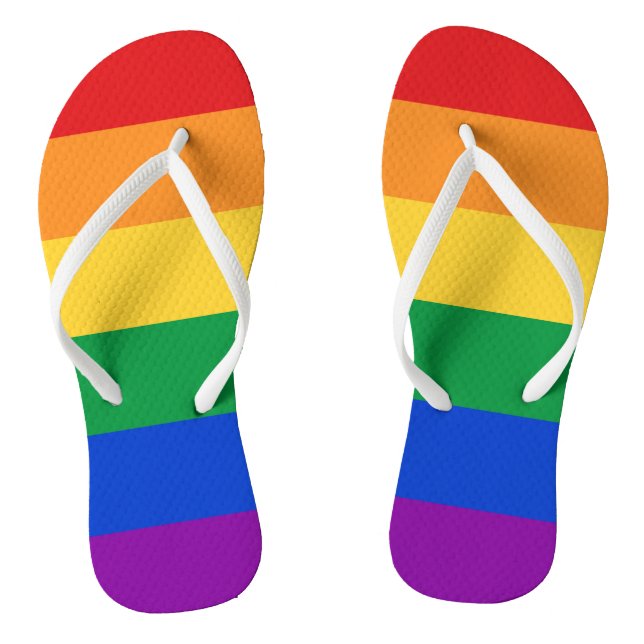 Rainbow LGBTQ Flag Colours Jandals (Footbed)