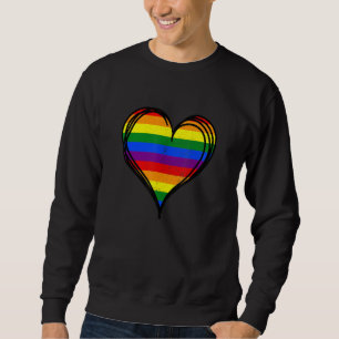 Rainbow LGBTQ Heart Pride Awareness Month Gay Lesb Sweatshirt