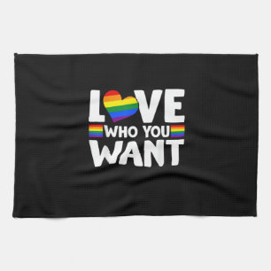 Rainbow LGBTQ Love Who You Want Gay Pride LGBT T-S Tea Towel