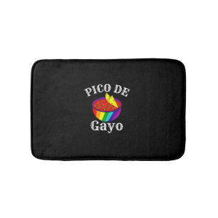 Rainbow LGBTQ Pico De Gayo Gay Pride Flag Salsa Me Bath Mat