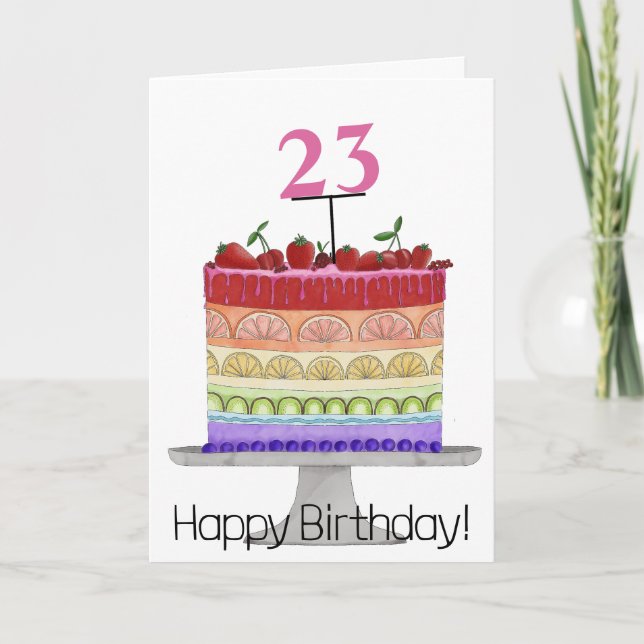Rainbow LGBTQ pride cake Birthday Card (Front)
