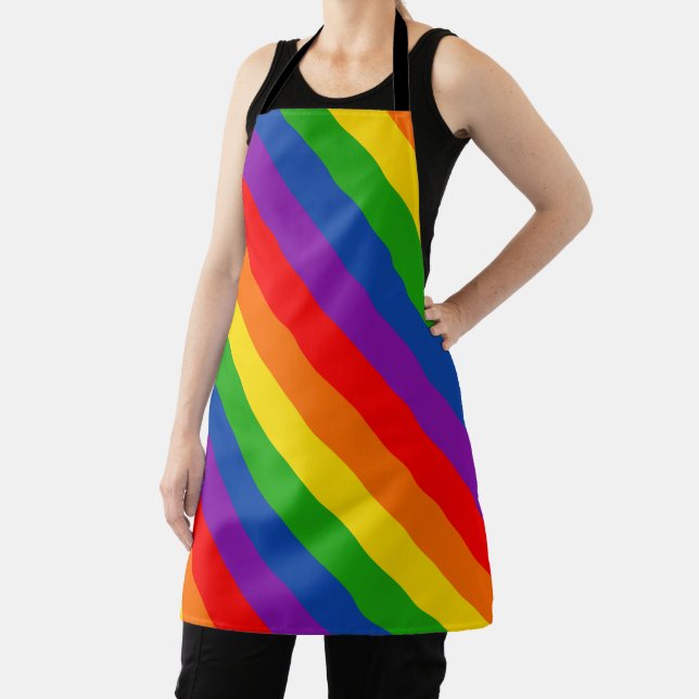 Rainbow LGBTQ+ Pride Flag, Gay Pride Colours Apron (Insitu)