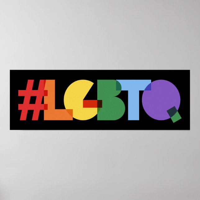 Rainbow #LGBTQ Text Poster (Front)
