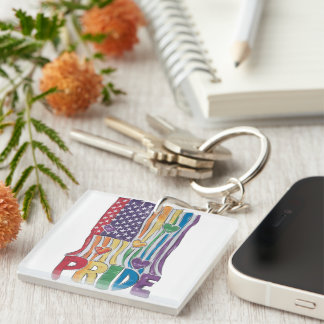 RAINBOW LGBTQI PRIDE AWARENESS & SUPPORT KEY RING