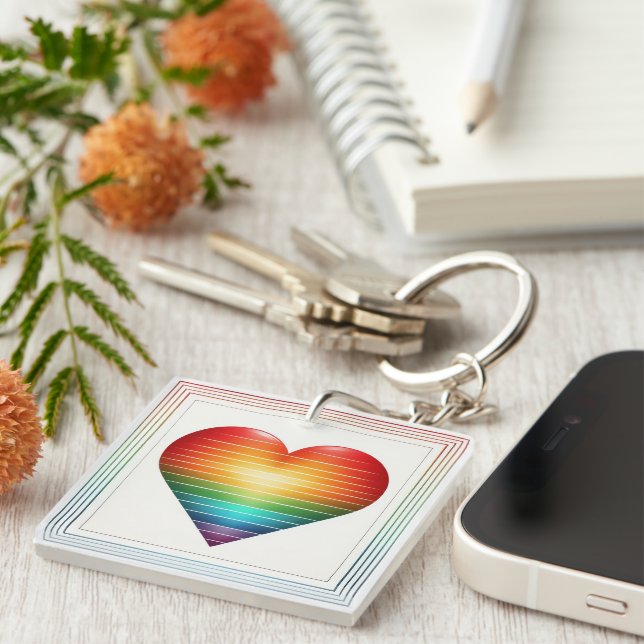 RAINBOW LGBTQI PRIDE AWARENESS & SUPPORT KEY RING (Front Right)