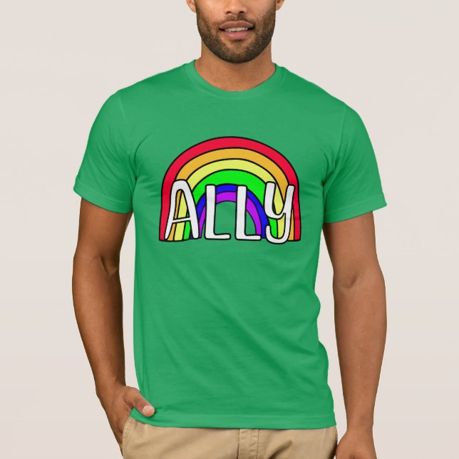 Rainbow LGBTQIA+ Ally | Pride Flag T-Shirt (Front)