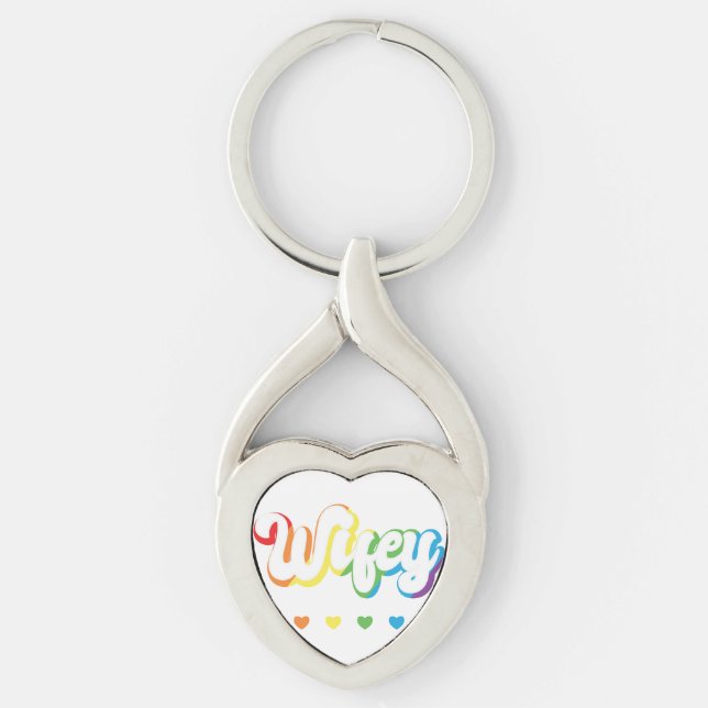Rainbow LGBTQIA Lesbian Gay Support Key Ring (Front)