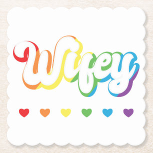 Rainbow LGBTQIA Lesbian Gay Support Paper Coaster