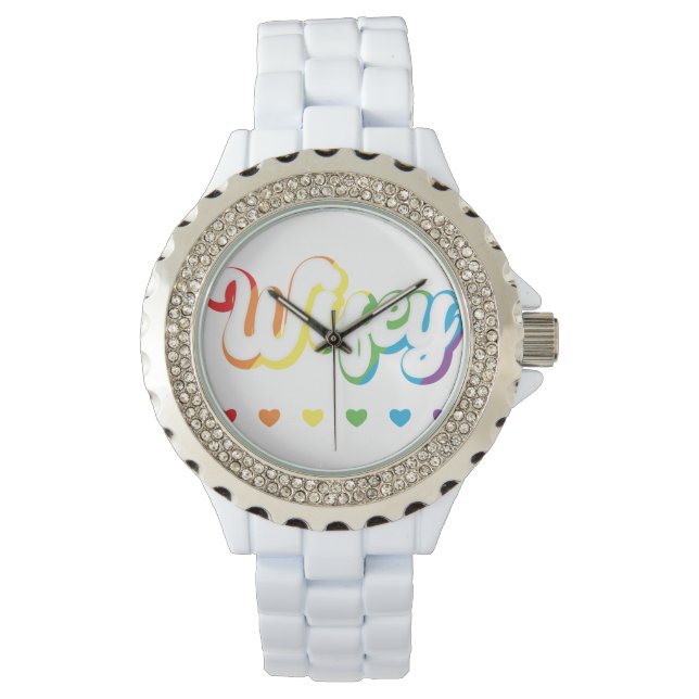 Rainbow LGBTQIA Lesbian Gay Support Watch (Front)