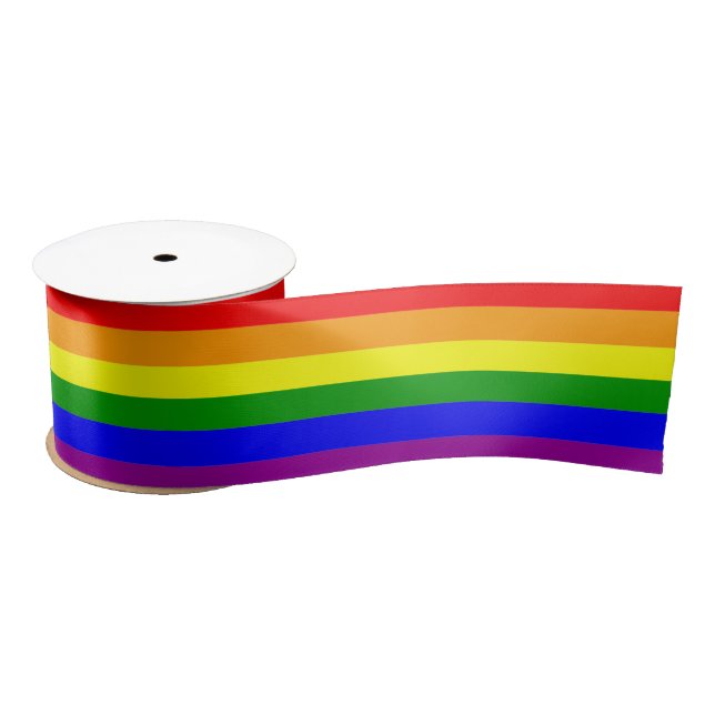 Rainbow LGBTQIA+ Pride Flag Satin Ribbon (Spool)