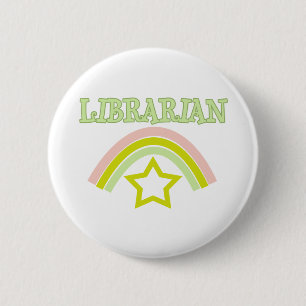 Rainbow Librarian 6 Cm Round Badge