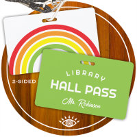 rainbow library pass for school classroom