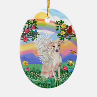 Rainbow Life - Italian Greyhound (fawn) Ceramic Tree Decoration