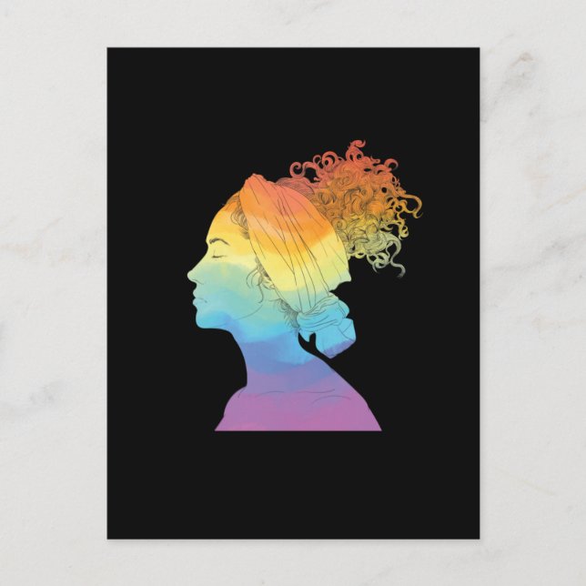 Rainbow Life, Woman, Freedom Postcard (Front)
