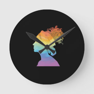 Rainbow Life, Woman, Freedom Round Clock