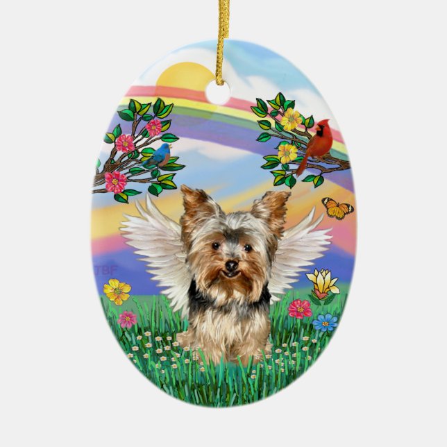 Rainbow Life - Yorkshire Terrier #17 Ceramic Tree Decoration (Front)