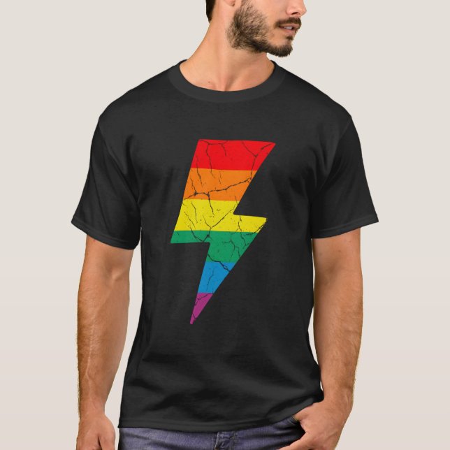 Rainbow Lighting Bolt T-Shirt (Front)