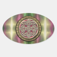 Rainbow Lights Gold Stone Celtic Shield Knot