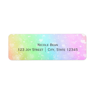 Rainbow Lights Sparkle Sweet 16 Invitation Labels