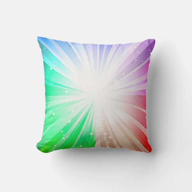 Rainbow lights throw pillow. cushion (Front)