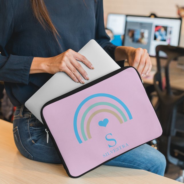 Rainbow Lilac Monogram Laptop Sleeve (Creator Uploaded)
