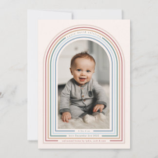 Rainbow Line Arch Birth Announcement