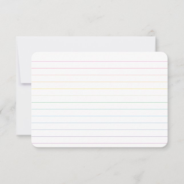 Rainbow Lined Flat Card with Dot Rule (Front)