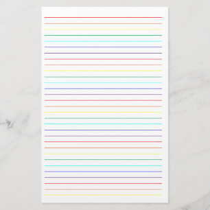 Rainbow Lined Simple Stationary Stationery
