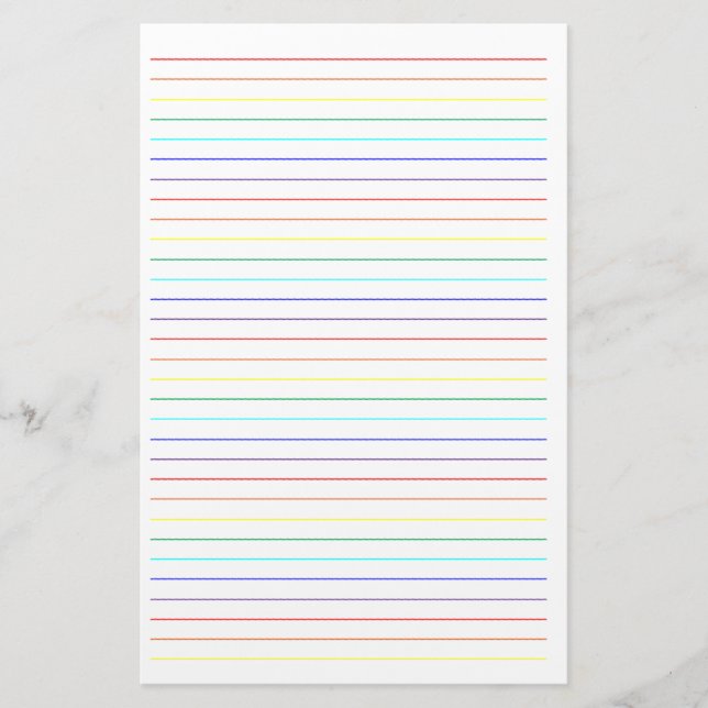 Rainbow Lined Simple Stationary Stationery (Front)