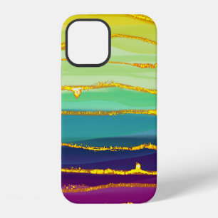 Rainbow lines: abstract luxury composition. iPhone 12 case