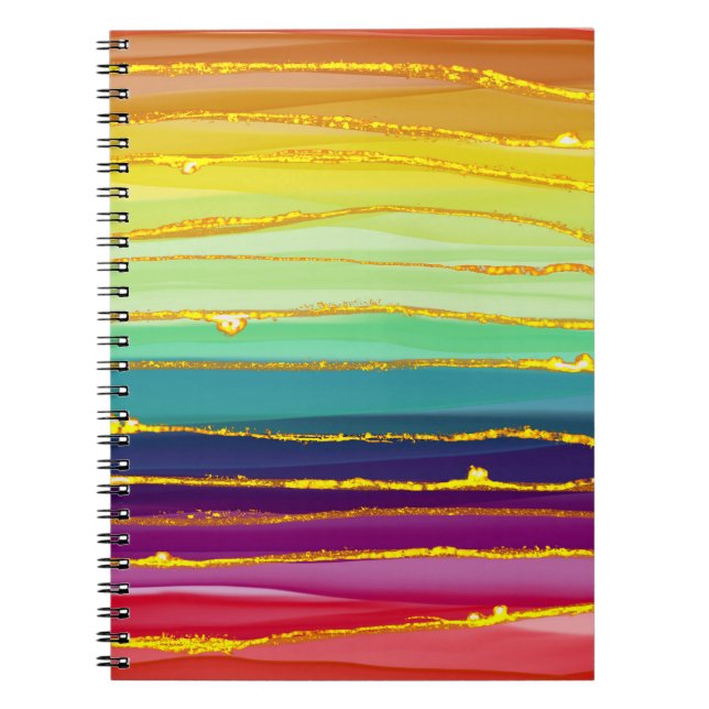 Rainbow lines: abstract luxury composition. notebook (Front)