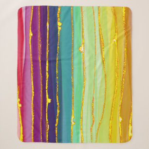 Rainbow lines: abstract luxury composition. sherpa blanket