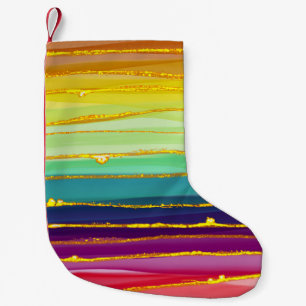 Rainbow lines: abstract luxury composition. small christmas stocking