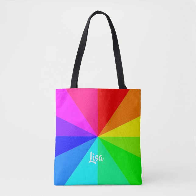 Rainbow lines tote bag (Front)