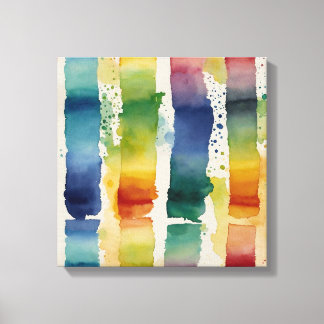 Rainbow lines Watercolor wall art