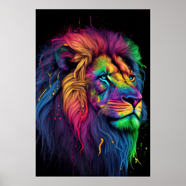 Rainbow Lion head Poster (Front)